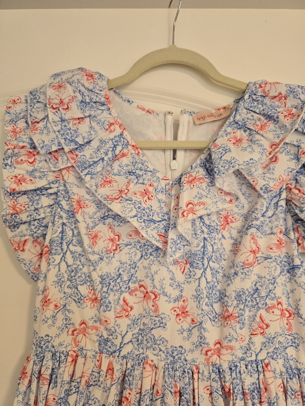 Ivy City Blue & Floral Ruffle Maxi Dress - Picture 2 of 8